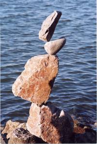 Orange rock balanced
