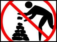 No rock stacking!
